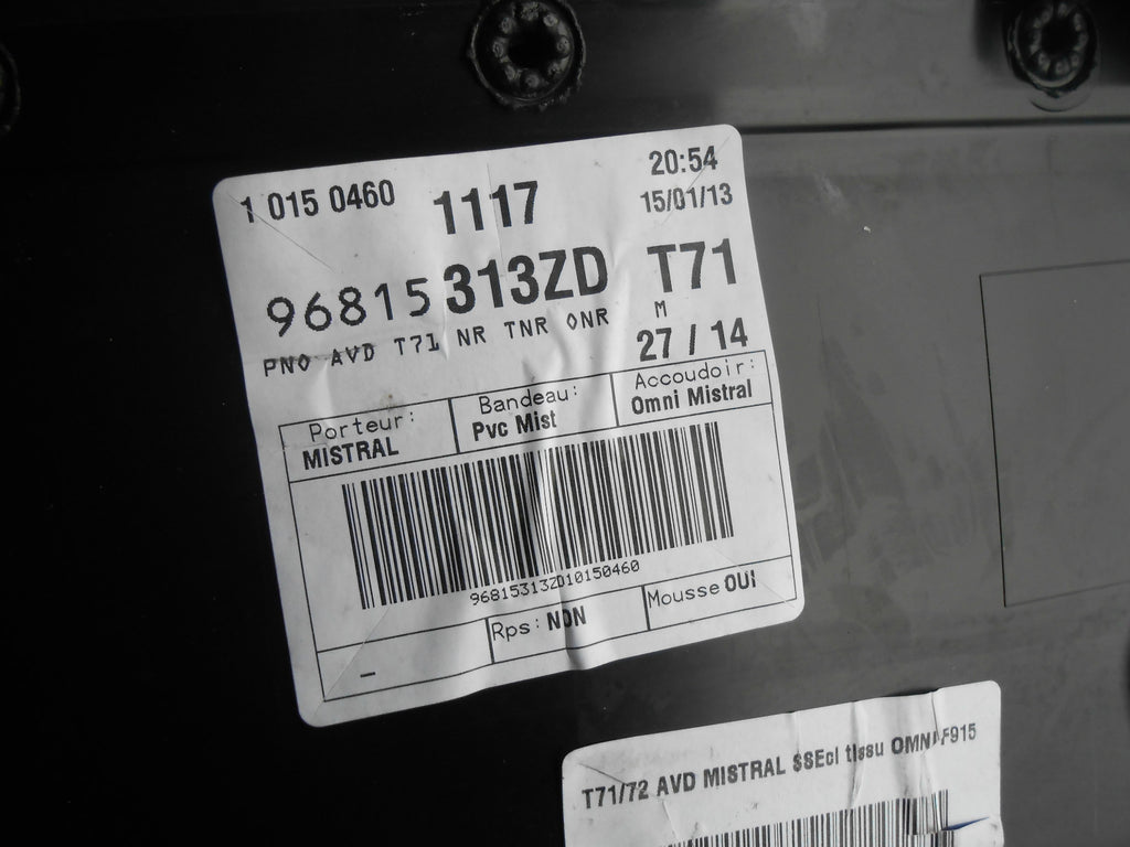 PEUGEOT 308 2013 MK1 5 DOOR OSF DRIVER FRONT DOOR CARD PLASTIC PANEL 96815313ZD