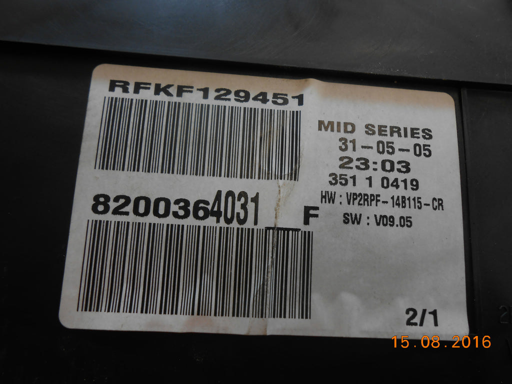 RENAULT MEGANE MK2 2005 VVTI 1.6 16V SPEEDO CLOCKS INSTRUMENT DIALS 8200364031