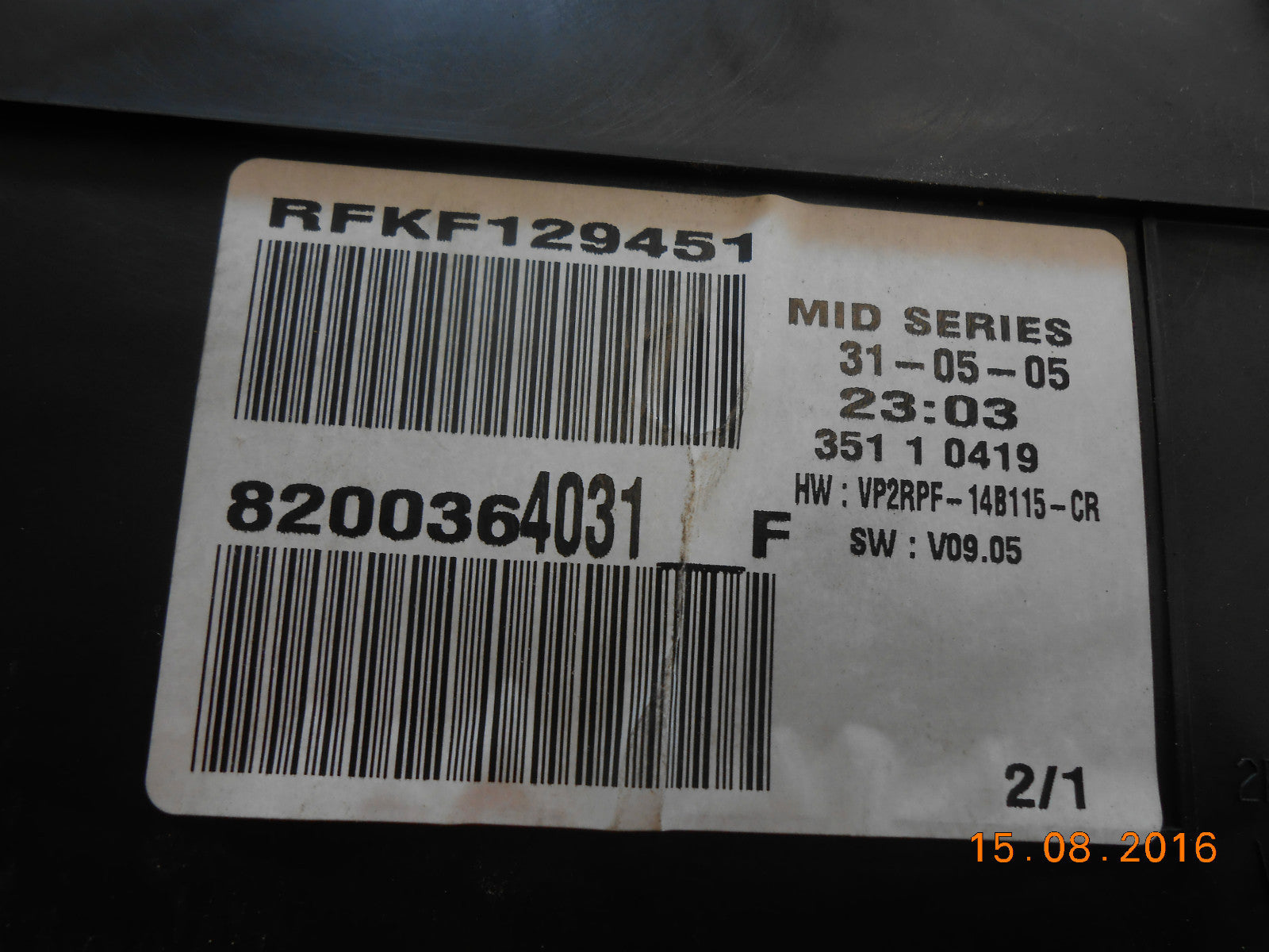 RENAULT MEGANE MK2 2005 VVTI 1.6 16V SPEEDO CLOCKS INSTRUMENT DIALS 8200364031