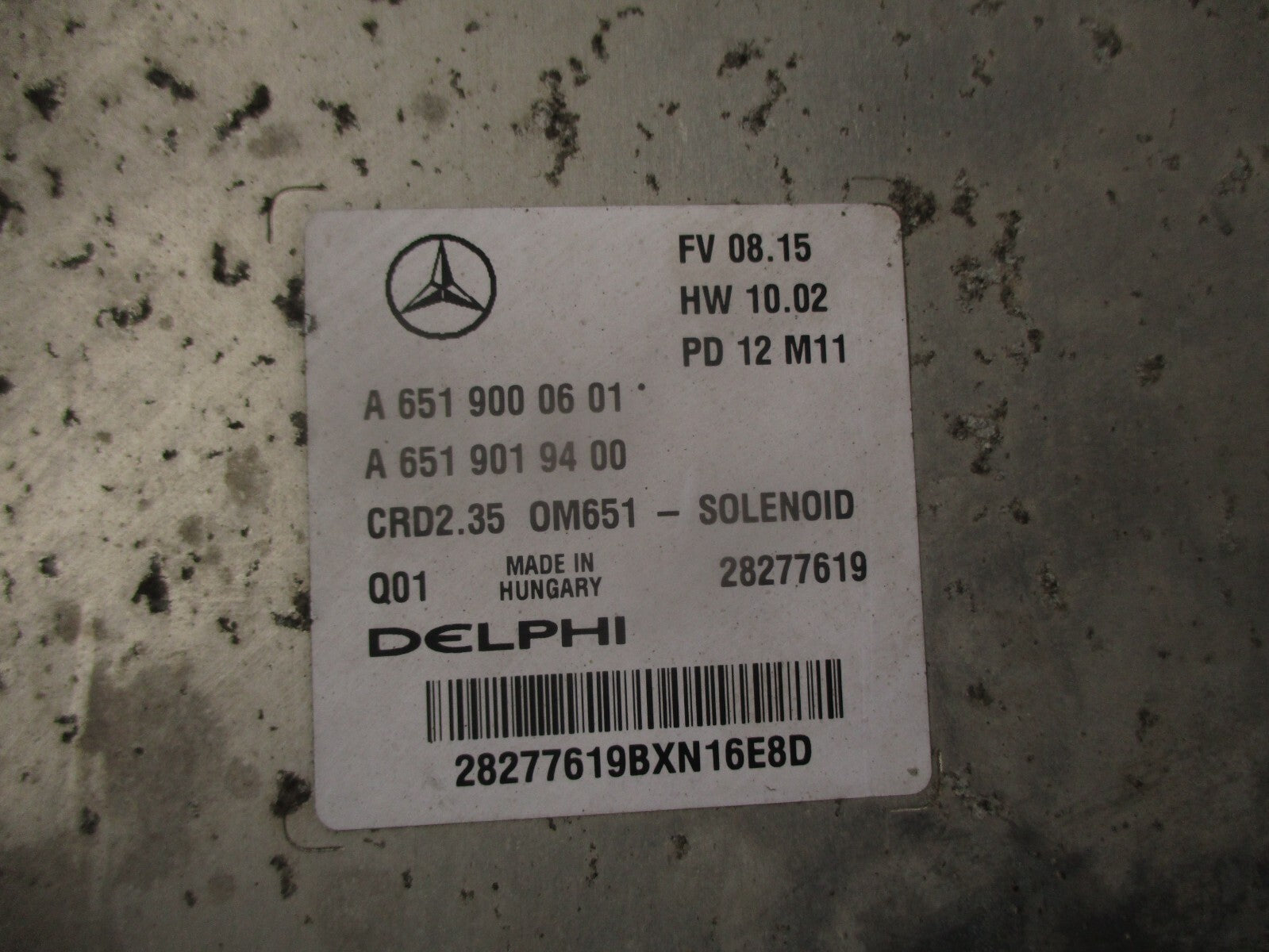 2014 MERCEDES SPRINTER W906 2.1 DIESEL ENGINE CONTROL UNIT A6519000601