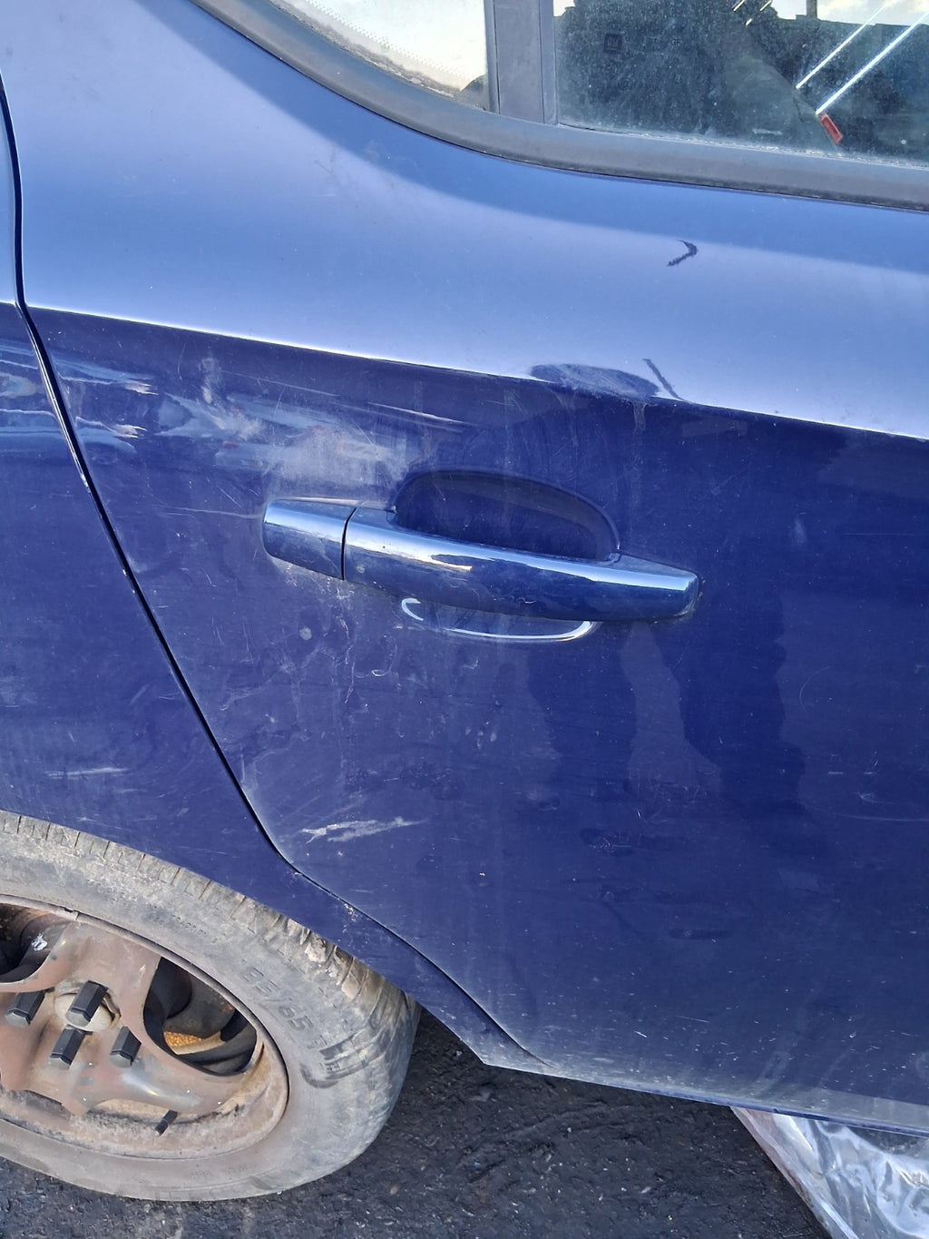 2016 VAUXHALL CORSA E OSR DRIVER SIDE REAR RIGHT COMPLETE DOOR BLUE
