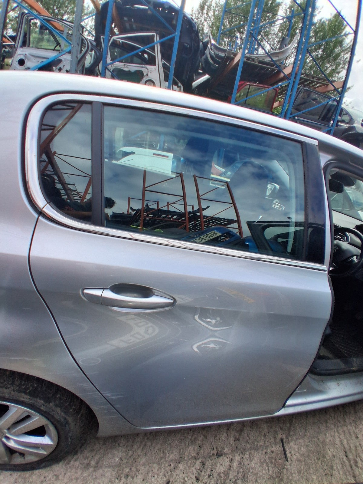 2014 PEUGEOT 308 MK2 HATCH OSR DRIVER SIDE REAR BARE DOOR GRIS ALUMINIUM EZR
