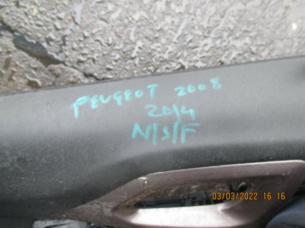 PEUGEOT 2008 2014 5DR NSF PASSENGER SIDE FRONT DOOR CARD 98029870ZD