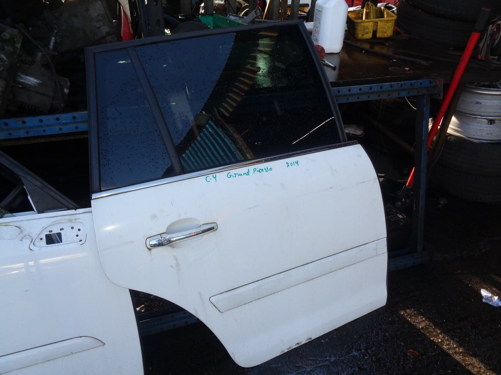 CITROEN C4 GRAND PICASSO 2014 OSR DRIVER SIDE REAR COMPLETE DOOR WHITE