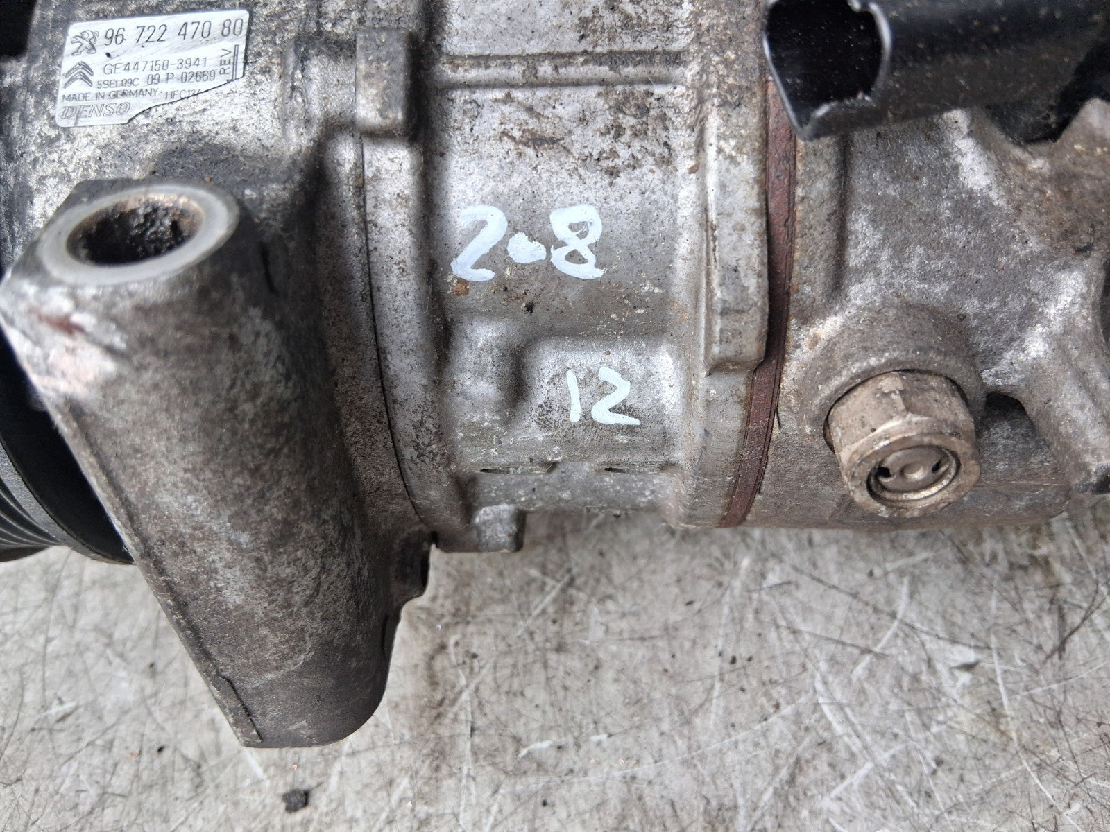 2012 PEUGEOT 208 1.2 PETROL AC AIR CON COMPRESSOR PUMP 9672247080