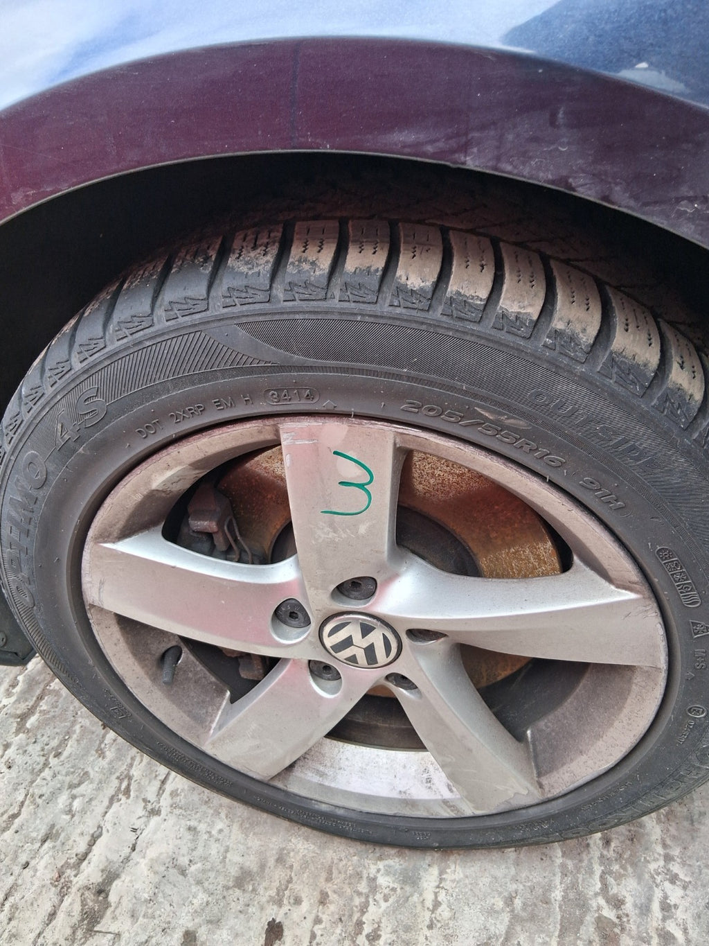 2014 VW VOLKSWAGEN PASSAT B7 SALOON 16 INCH ALLOY WHEEL WITH TYRE 205/55R16