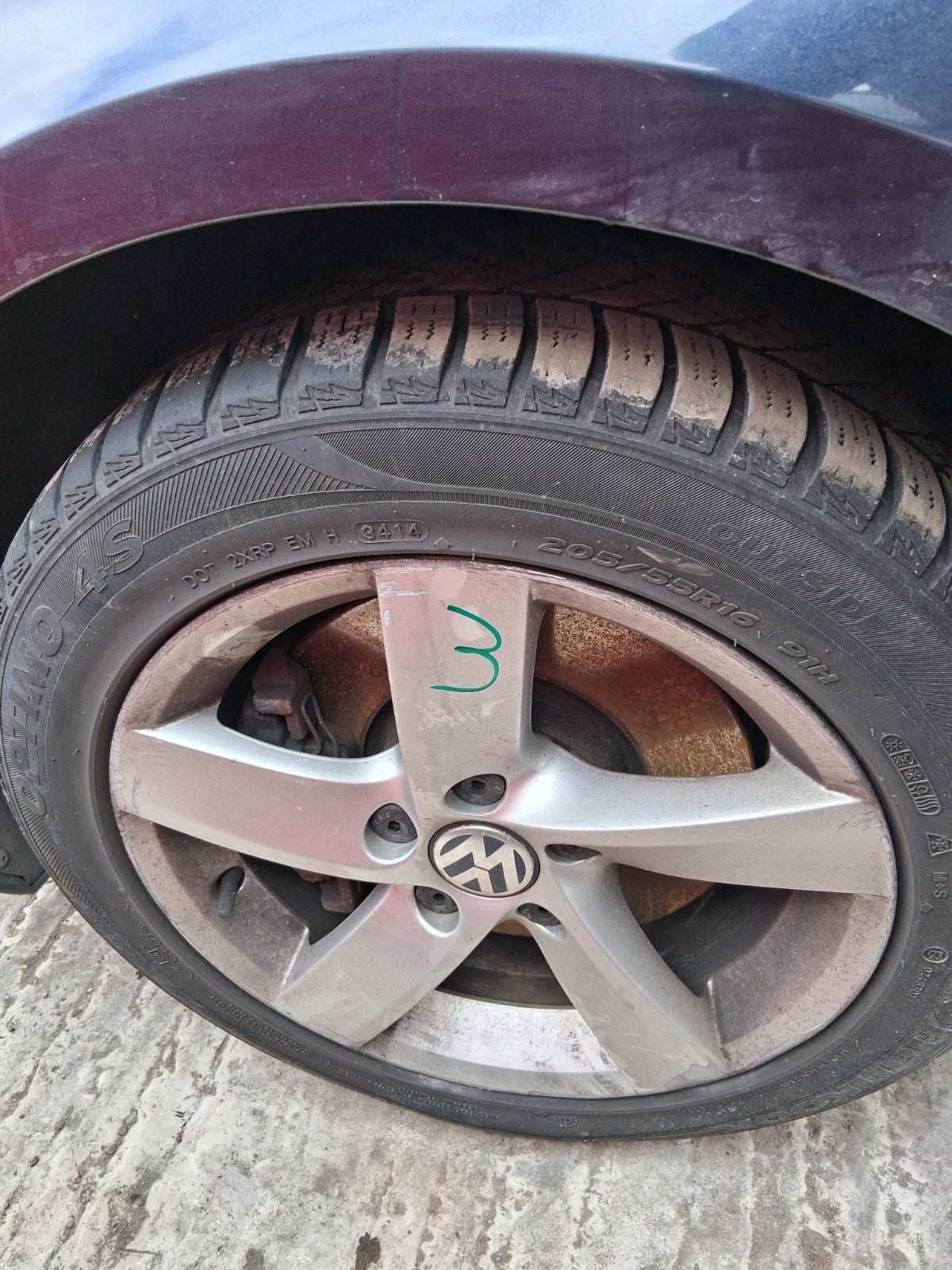 2014 VW VOLKSWAGEN PASSAT B7 SALOON 16 INCH ALLOY WHEEL WITH TYRE 205/55R16