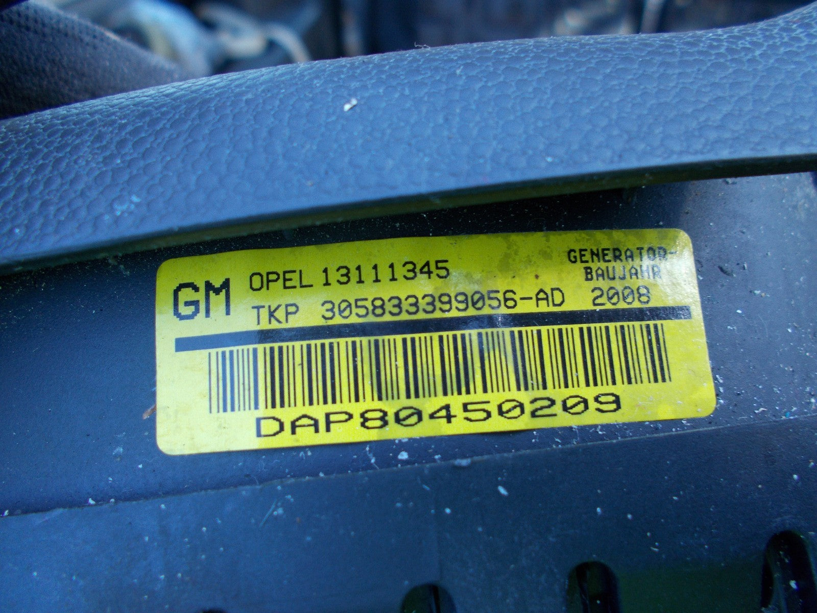 2005 VAUXHALL ASTRA 1.8 PETROL DRIVERS STEERING WHEEL AIR BAG 13111345