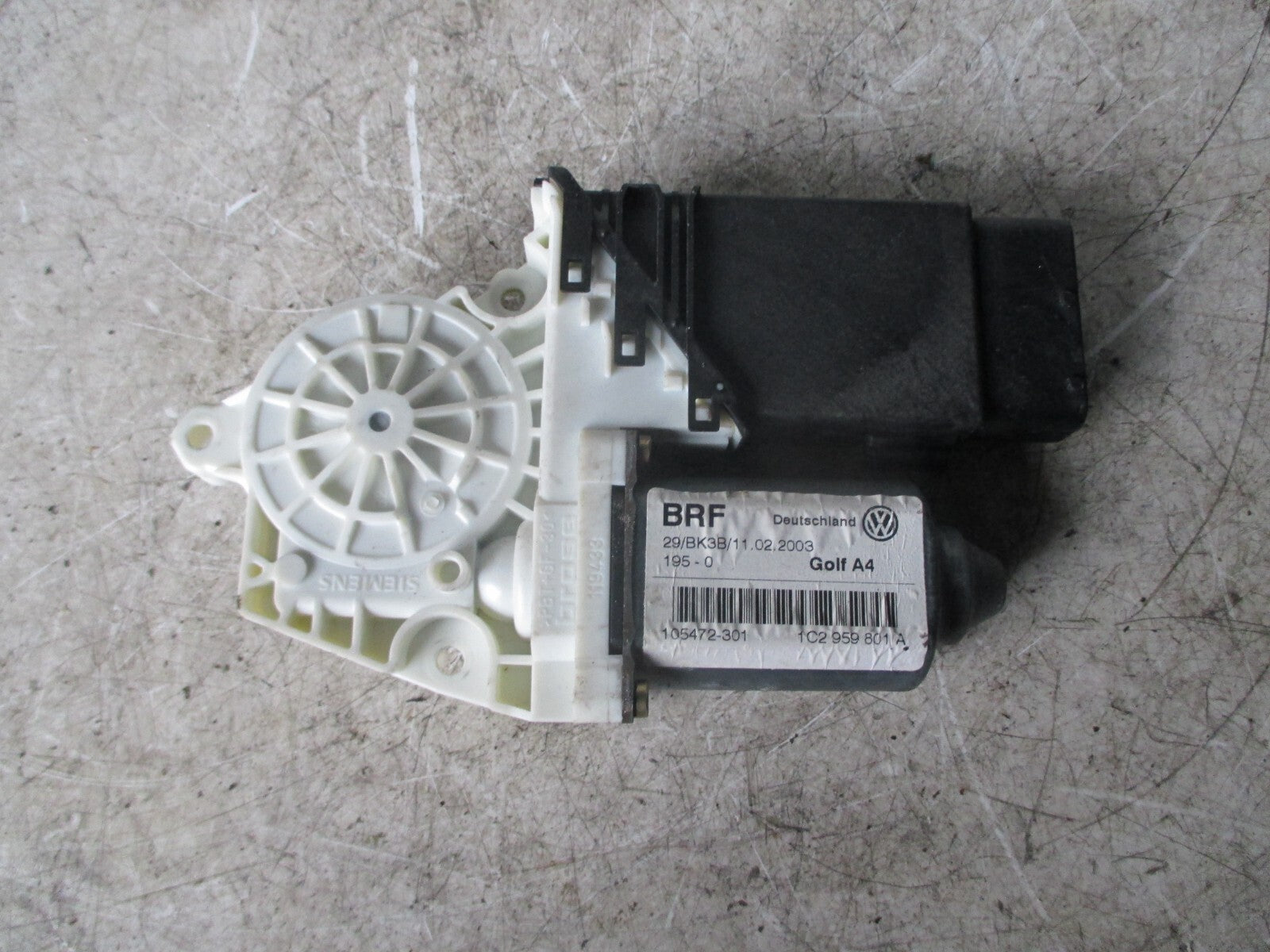 VW VOLKSWAGEN GOLF OSR DRIVER SIDE REAR WINDOW MOTOR REGULATOR 1C0959801