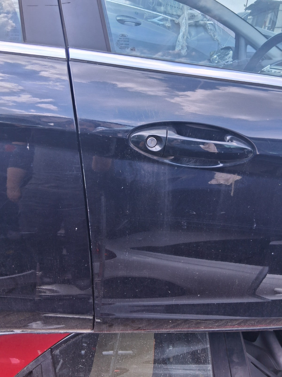 2012 FORD FIESTA MK7 5 DOOR OSF DRIVER SIDE FRONT RIGHT BARE DOOR BLACK
