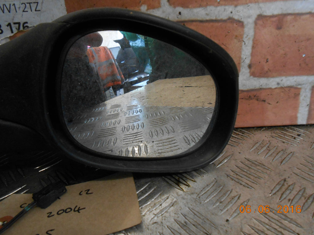 CITROEN C2 2004 OS DRIVER SIDE ELECTRIC WING DOOR MIRROR BLACK PLASTIC