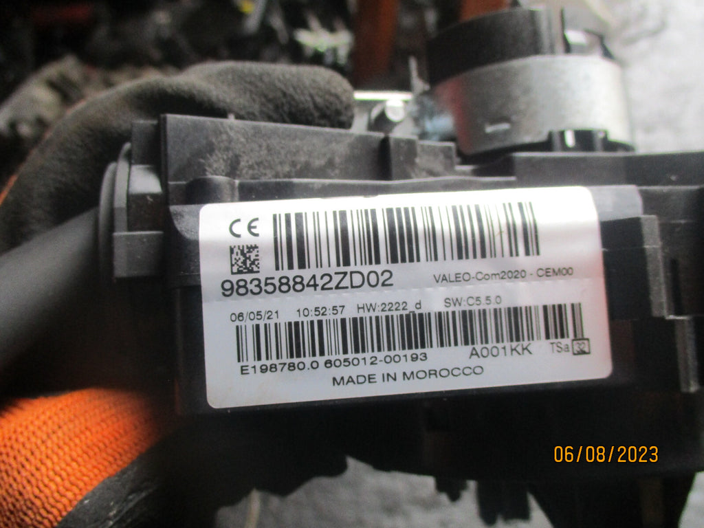 CITROEN C4 MK3 2020 WIPER INDICATOR COMBINATION SWITCH STALKS 98358842ZD02