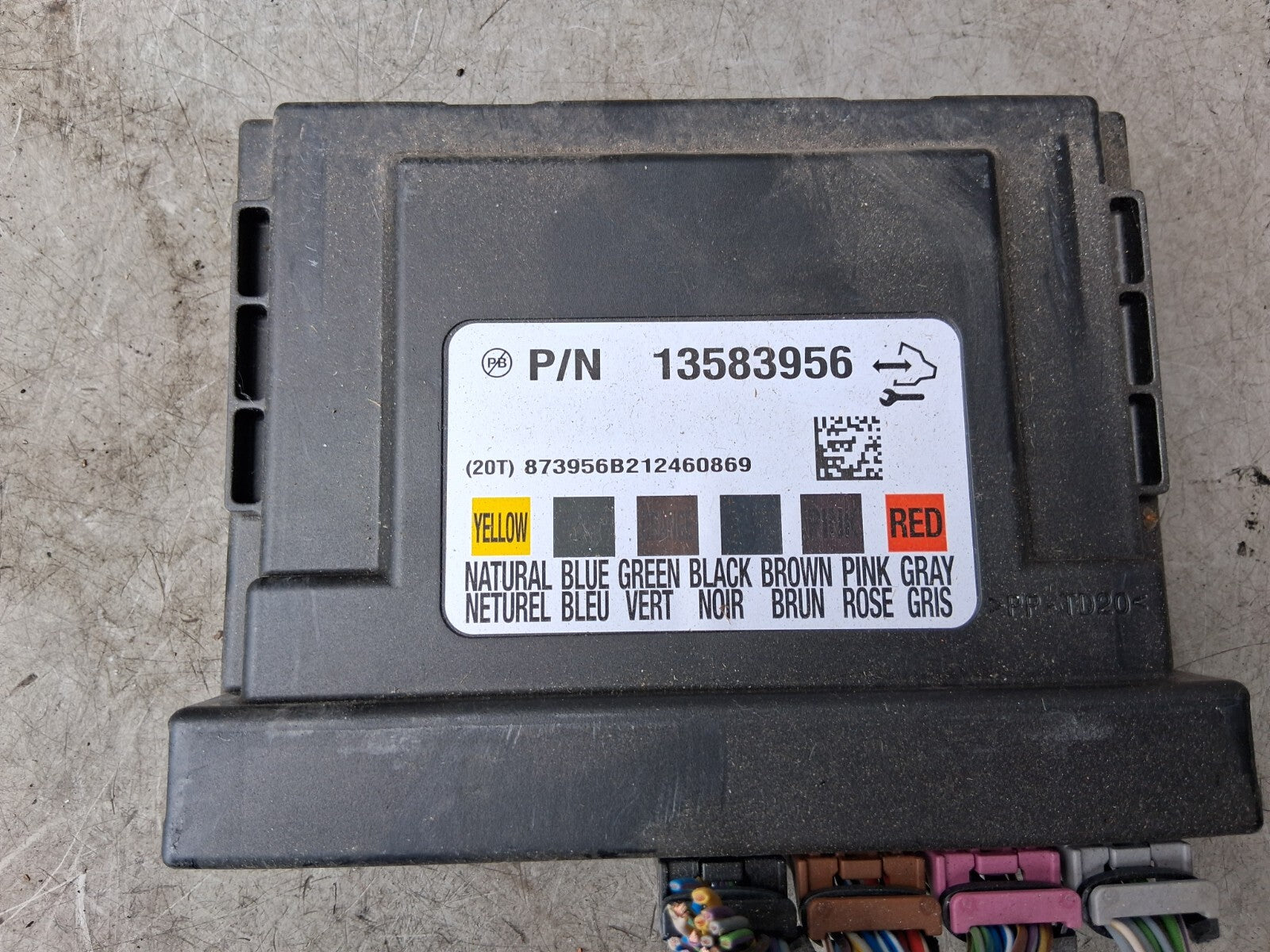 2012 VAUXHALL ASTRA J BODY CONTROL MODULE 13583956
