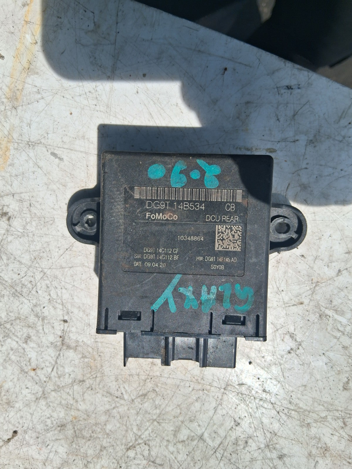 2019 FORD GALAXY MK4 OSR DRIVER SIDE REAR RIGHT DOOR CONTROL MODULE DG9T14B534