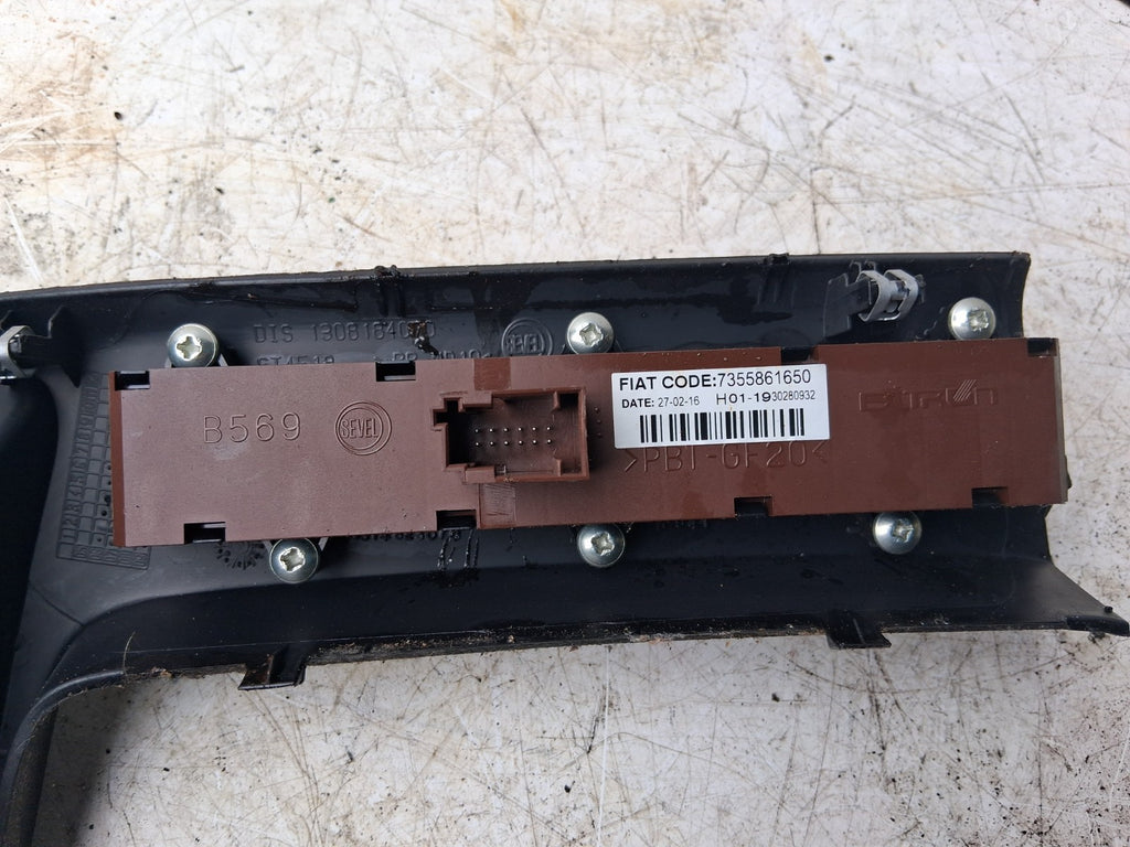 2016 PEUGEOT BOXER MK3 FRONT HAZARD SWITCH TRIM PANEL 7355861650