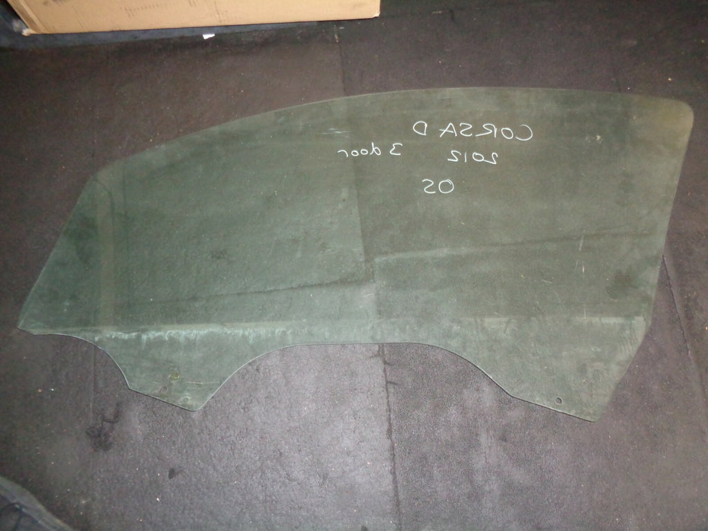 VAUXHALL CORSA D 2012 3 DOOR OS DRIVER SIDE FRONT WINDOW GLASS