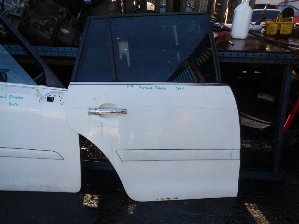 CITROEN C4 GRAND PICASSO 2014 OSR DRIVER SIDE REAR COMPLETE DOOR WHITE