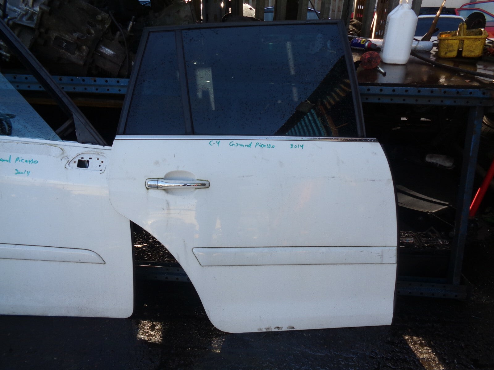 CITROEN C4 GRAND PICASSO 2014 OSR DRIVER SIDE REAR COMPLETE DOOR WHITE