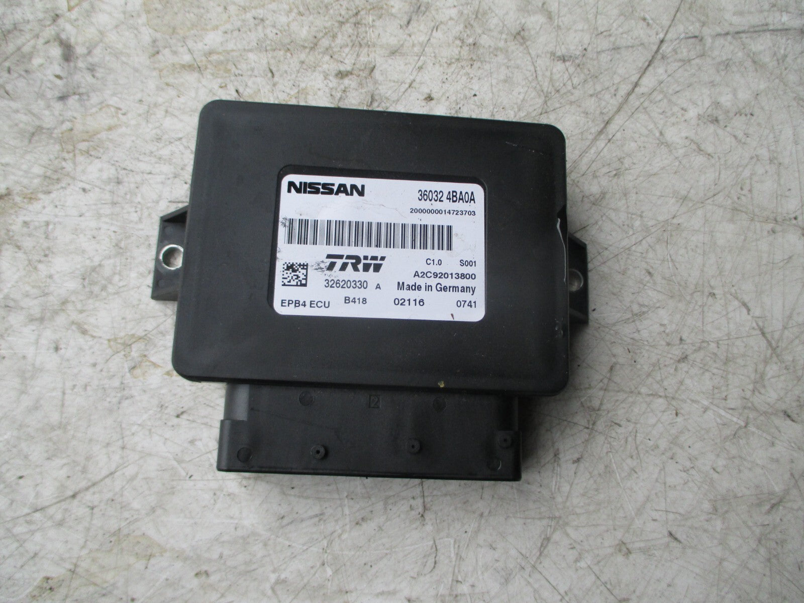 NISSAN QASHQAI MK2 2016 PARKING PARK BRAKE CONTROL ECU MODULE 360324BA0A
