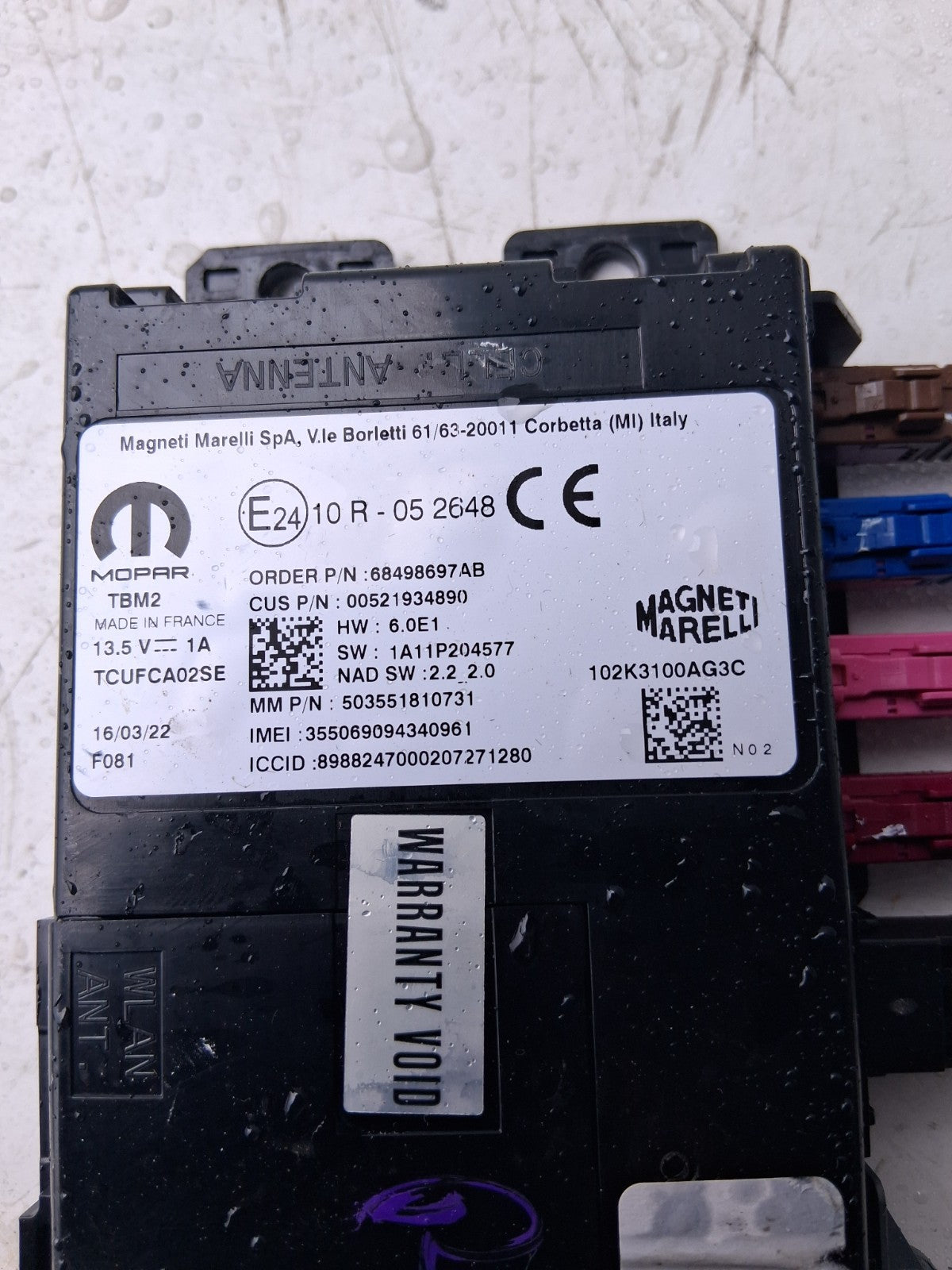 2022 ALFA ROMERO STELVIO Q4 949 BLUETOOTH CONTROL MODULE ECU 68498697AB