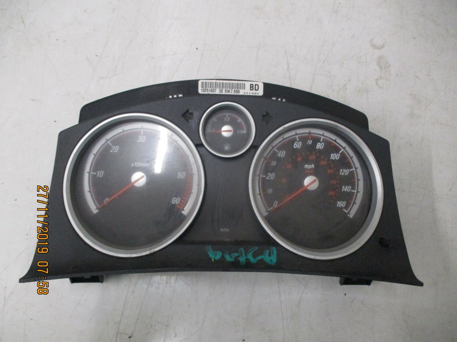 VAUXHALL ASTRA MK5 1.7 CDTI 100HP 2007 SPEEDO CLOCKS INSTRUMENT CLUSTER 13251607