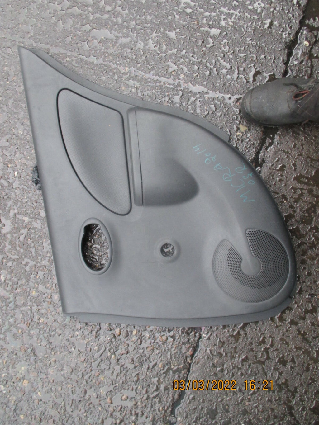 NISSAN MICRA 2014 K13 5DR OSR DRIVER SIDE REAR DOOR CARD
