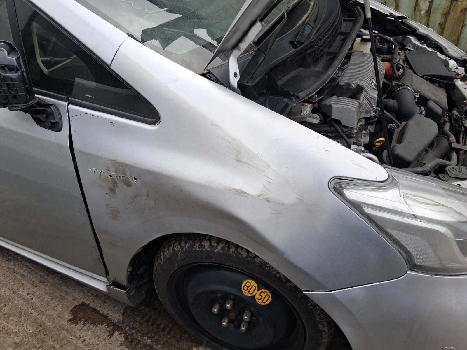 2018 TOYOTA PRIUS V PLUS XW40 OSF DRIVER SIDE FRONT RIGHT WING PANEL SILVER