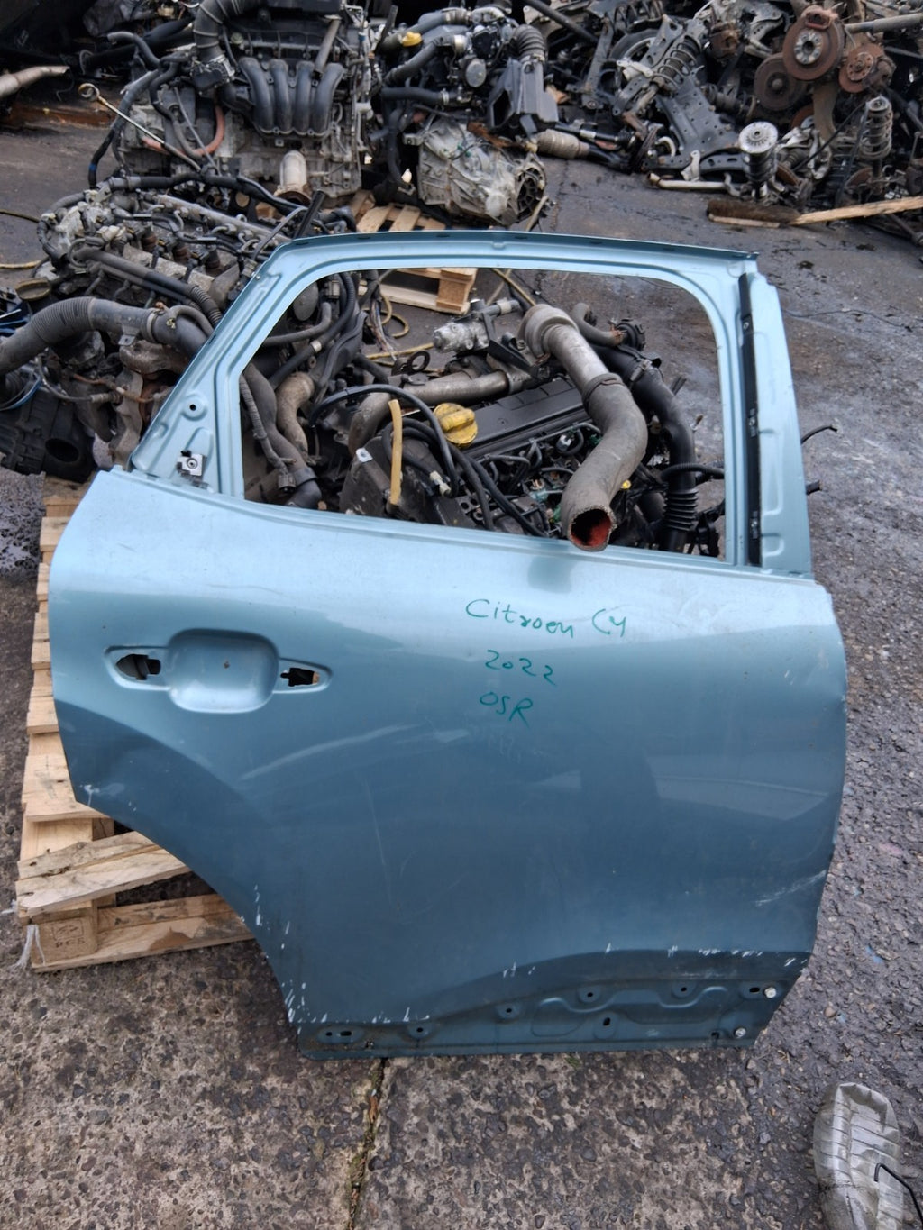 2022 CITROEN C4 MK3 OSR DRIVER SIDE REAR RIGHT DOOR BLUE