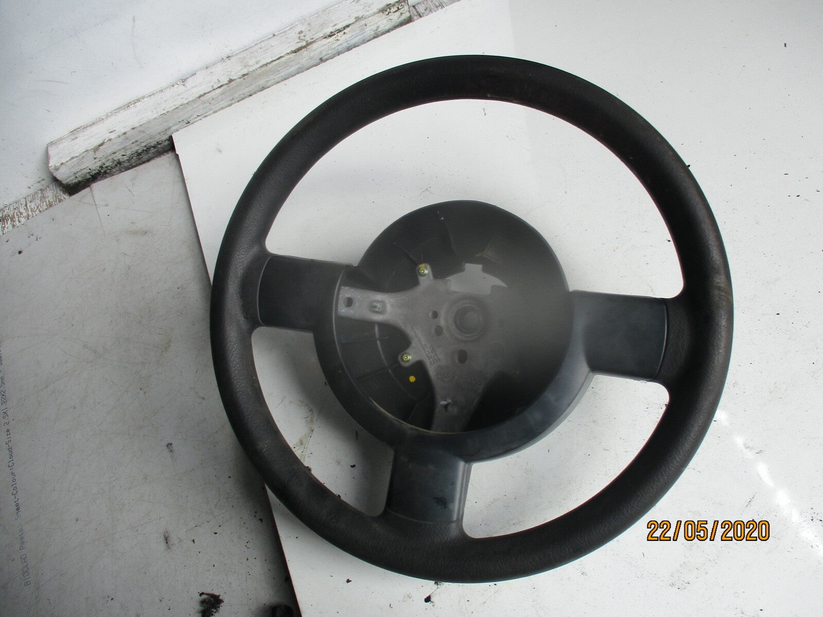 CHEVROLET MATIZ MK2 2005 - 2009 BLACK LEATHER STEERING WHEEL 96591272