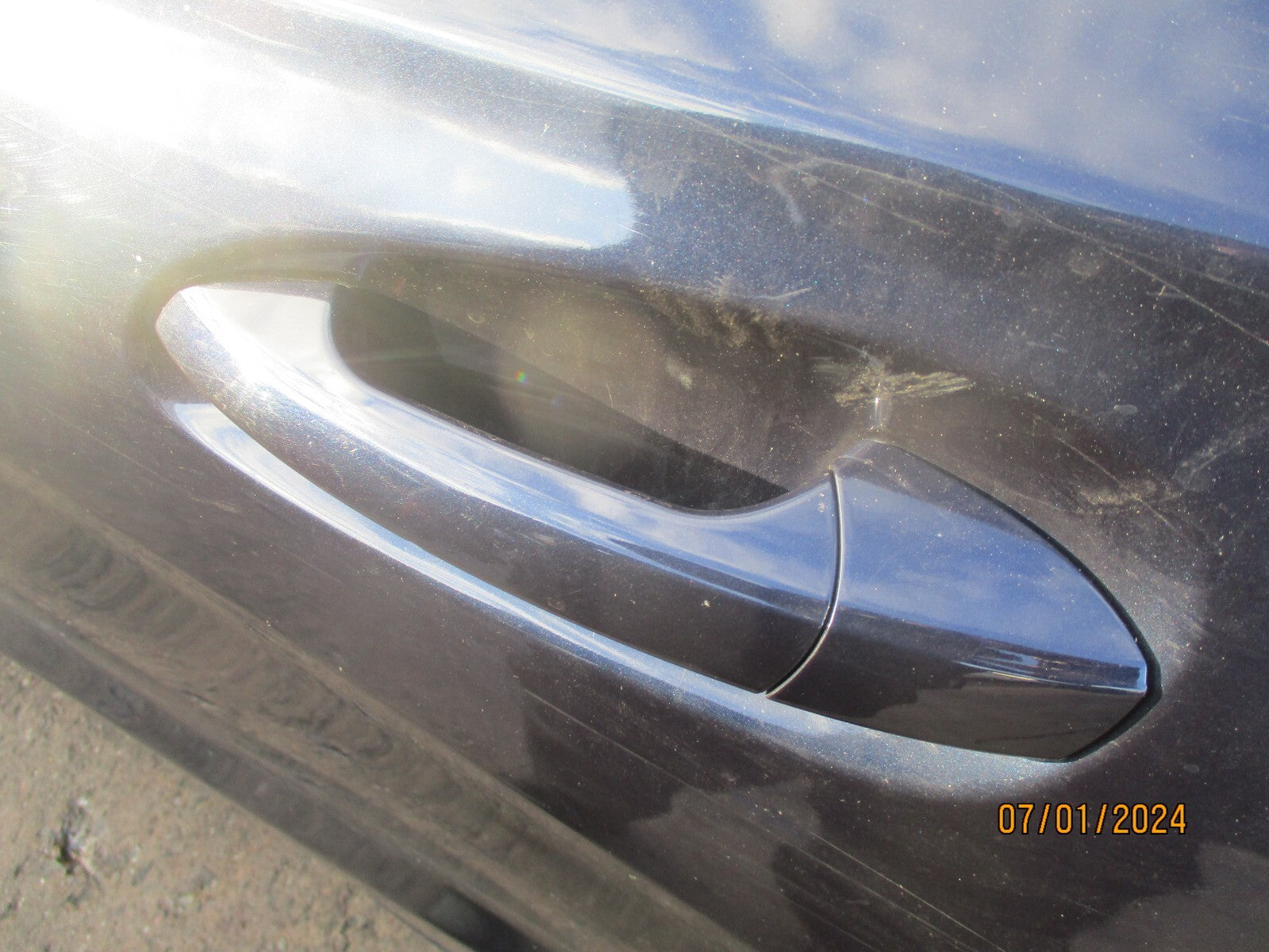MERCEDES BENZ CLA 2016 C117 NSR PASSENGER REAR EXTERIOR DOOR HANDLE LUNAR BLUE