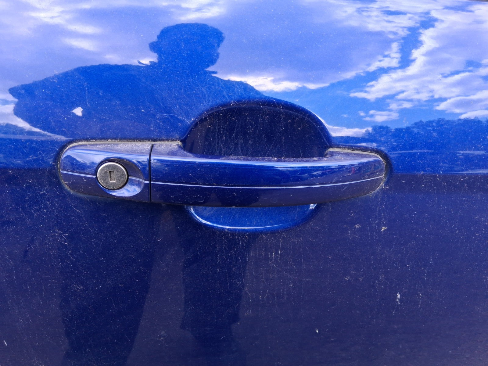 2015 FORD FOCUS MK3 HATCHBACK OSF DRIVER SIDE FRONT DOOR HANDLE DEEP BLUE MET HF