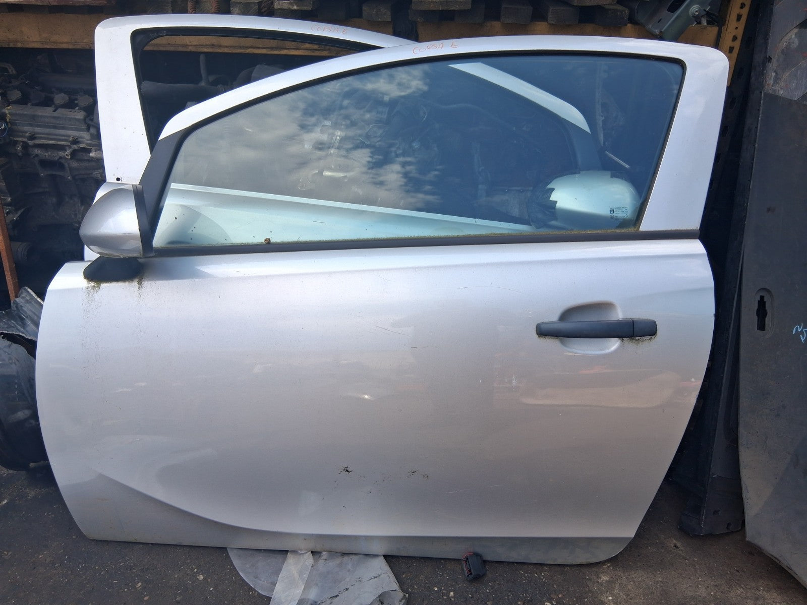 2017 VAUXHALL CORSA E 3 DOOR NS PASSENGER SIDE BARE DOOR SILVER METALLIC 176