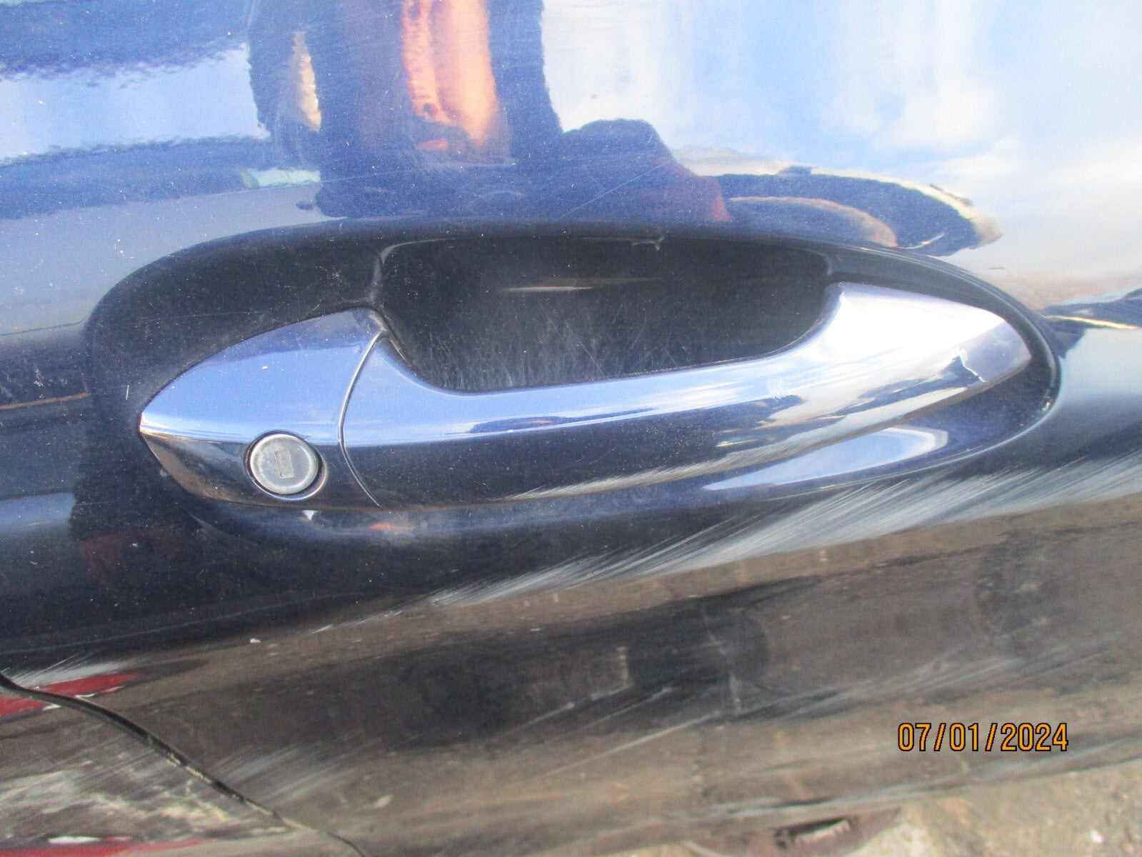 MERCEDES BENZ CLA 2016 C117 OSF DRIVER FRONT EXTERIOR DOOR HANDLE LUNAR BLUE 890
