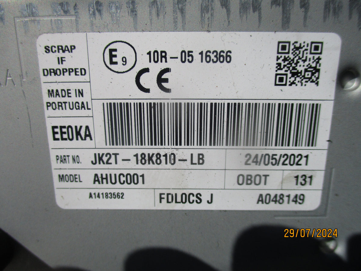 2021 FORD TRANSIT MK8 STERO RADIO HEAD UNIT JK2T18K810LB