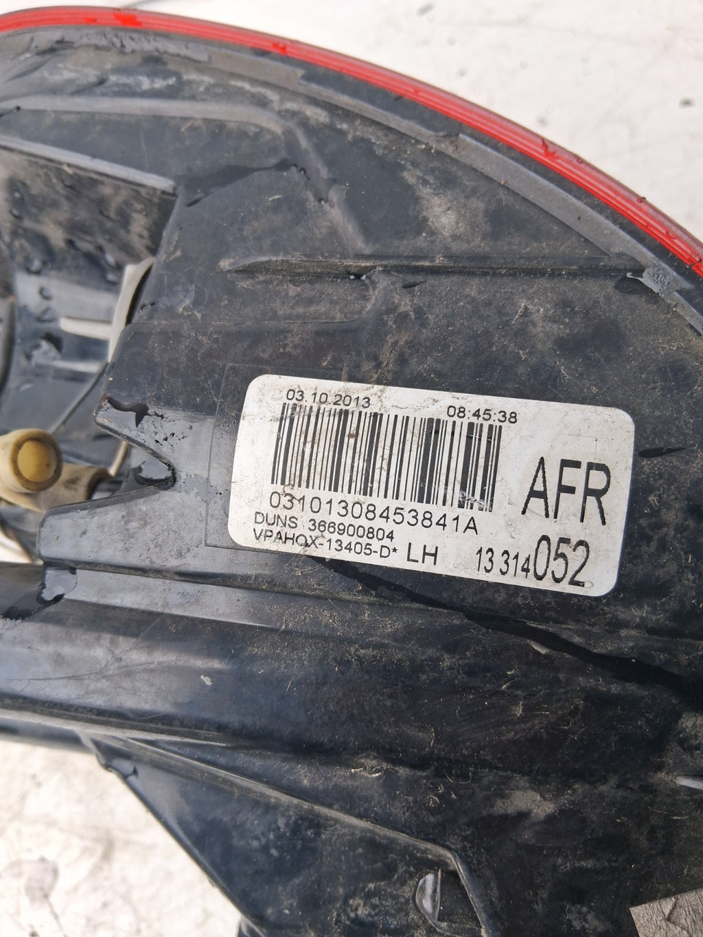 VAUXHALL ASTRA J 2013 NSR NEAR LEFT PASSENGER SIDE OUTER TAIL LIGHT 13282242