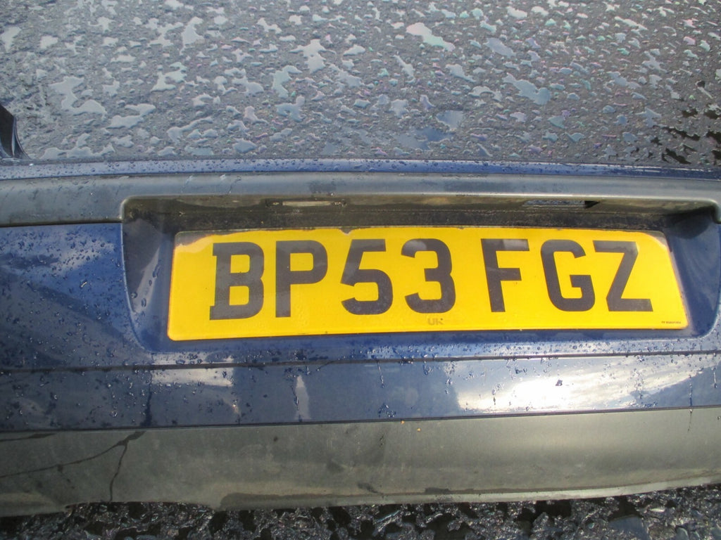 VW VOLKSWAGEN POLO 3 DOOR 2003 COMPLETE REAR BACK PLASTIC BUMPER DARK BLUE