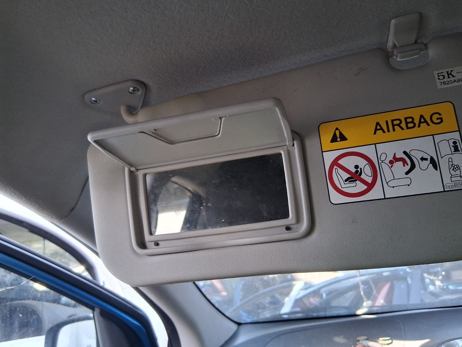 2016 MITSUBISHI MIRAGE MK6 NSF PASSENGER SIDE LEFT FRONT INTERIOR SUN VISOR