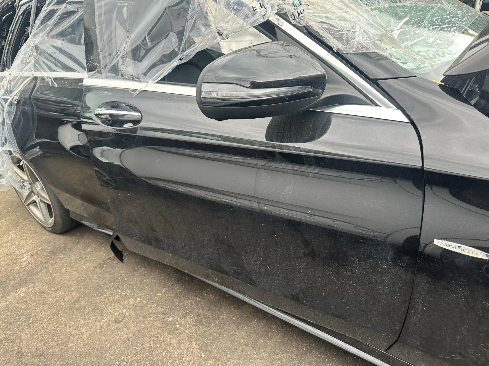 2016 MERCEDES C CLASS W205 OSF DRIVER SIDE FRONT DOOR BARE BLACK 197