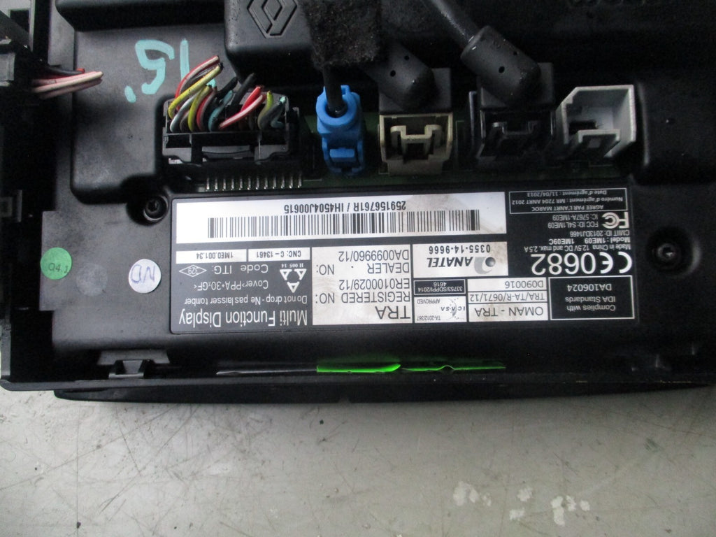 2014 RENAULT MEGANE DISPLAY SCREEN 0355-14-9666