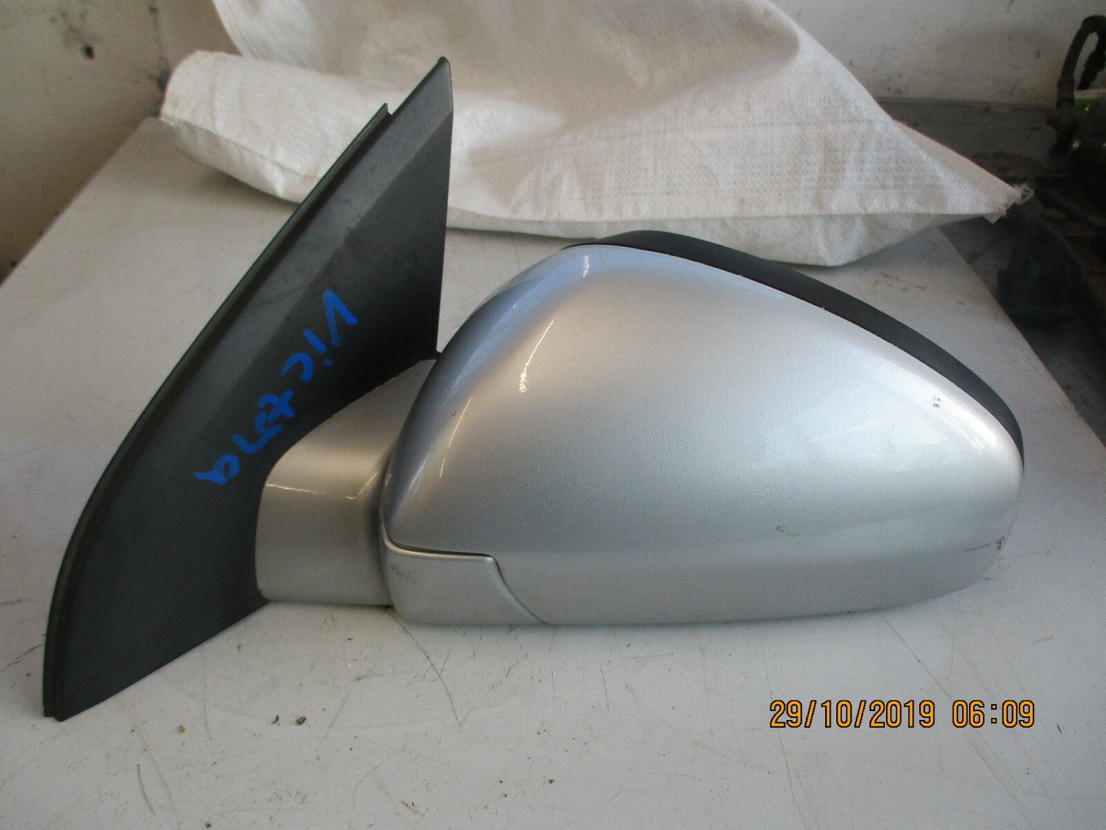 VAUXHALL VECTRA C 2005 NS PASSENGER ELECTRIC DOOR WING MIRROR SILVER 24436149