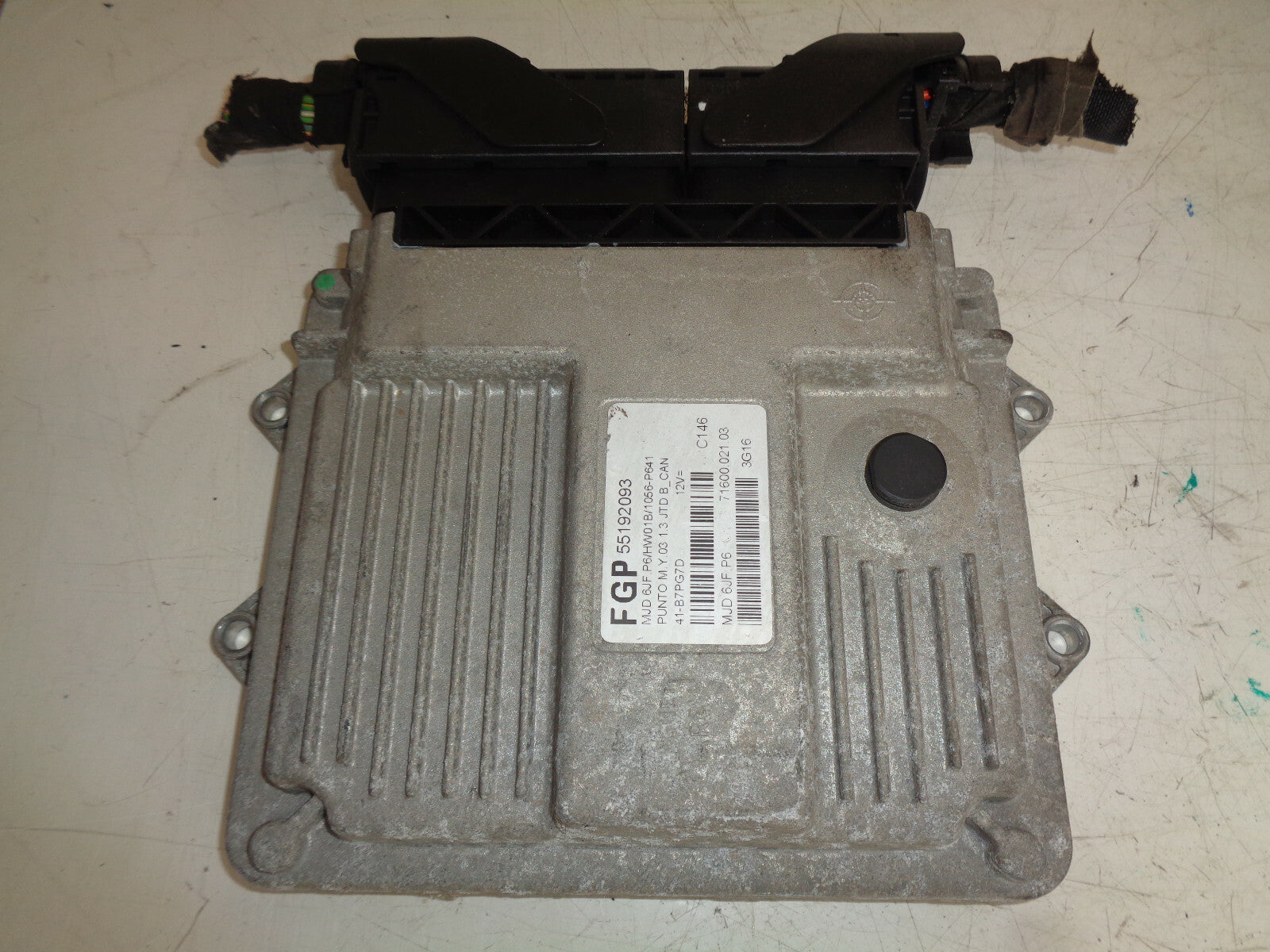 FIAT PUNTO MK2 2003 1.3 JTD DIESEL ENGINE ECU CONTROL MODULE UNIT 55192093