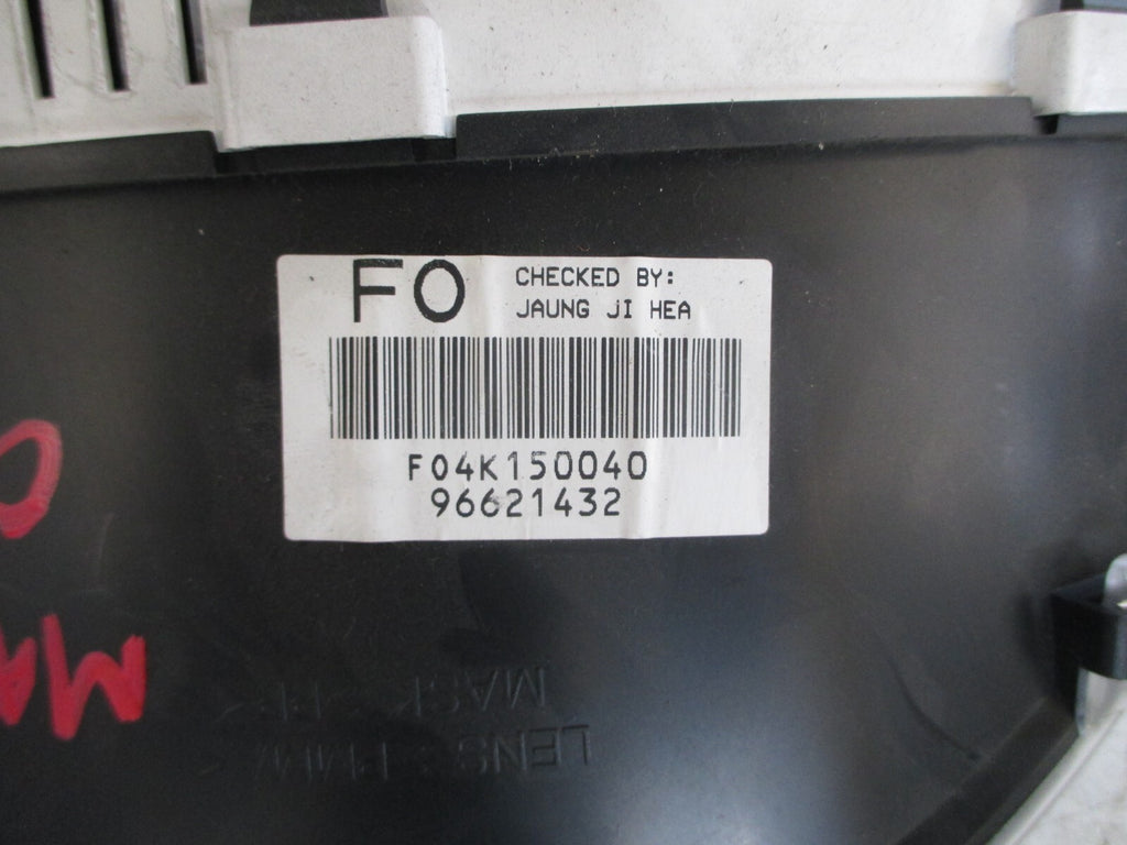 CHEVROLET DAEWOO MATIZ 1.0 PETROL SPEEDOMETER INSTRUMENT CLUSTER SPEEDO 96621432