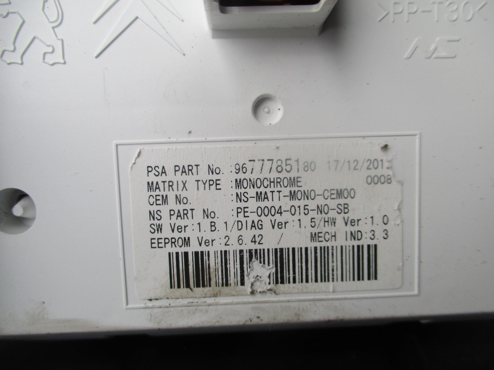 2013 PEUGEOT 5008 SPEEDOMETER INSTRUMENT CLUSTER 9804263980
