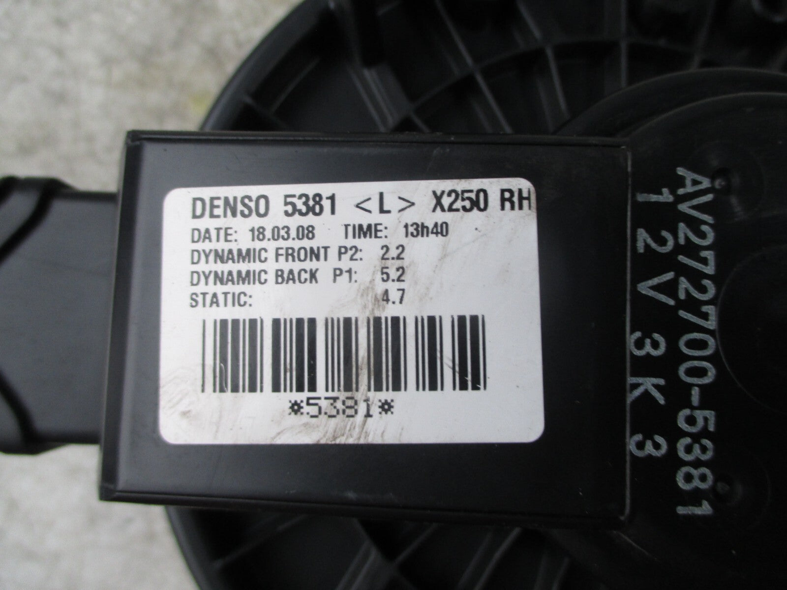 JAGUAR XF FACELIFT 2008 HEATER BLOWER MOTOR FAN UNIT AV2727005381