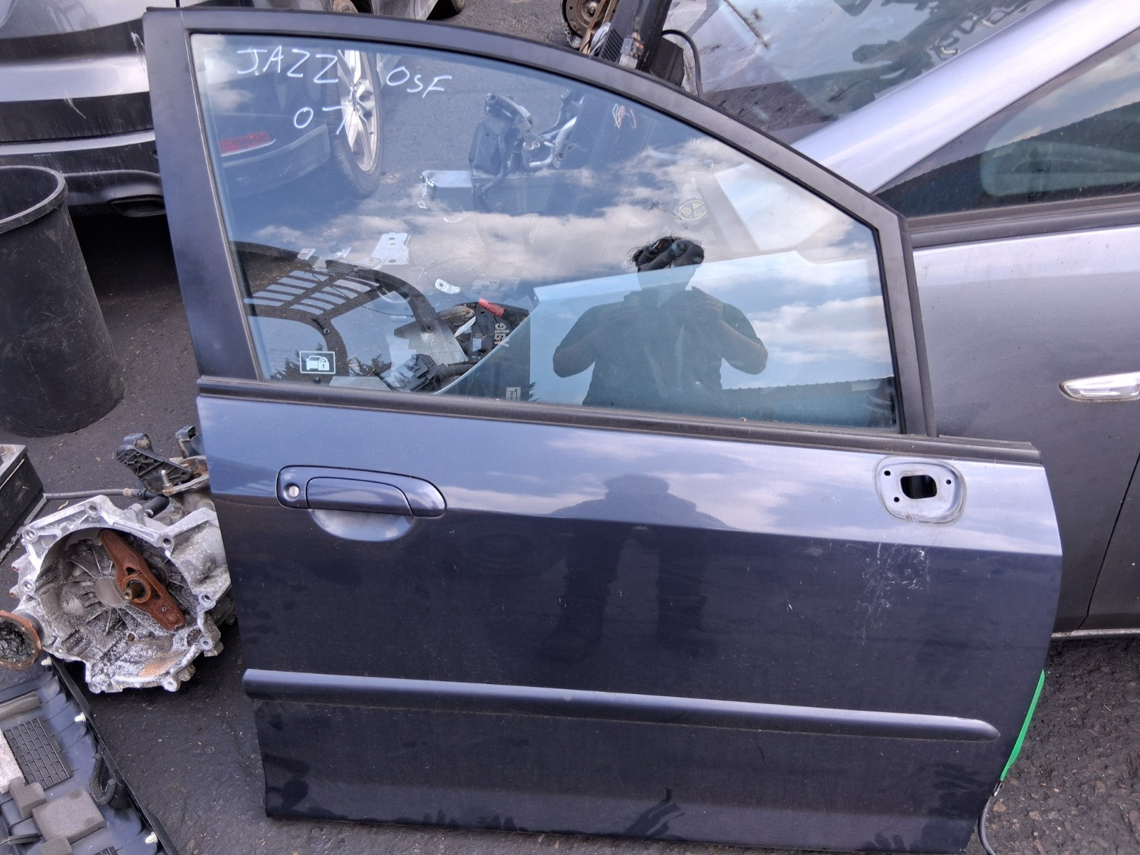 2007 HONDA JAZZ MK2 OSF DRIVER SIDE FRONT RIGHT BARE DOOR BLUE