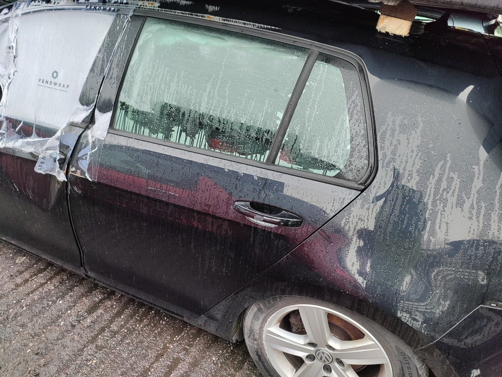 2017 VW VOLKSWAGEN GOLF MK7 NSR PASSENGER SIDE REAR BARE DOOR DEEP BLACK MET C9X