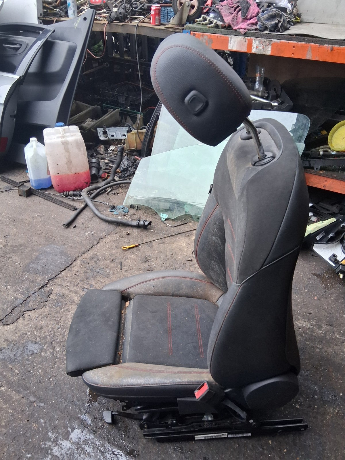 2021 MERCEDES A CLASS SALOON V177 OSF DRIVER FRONT SEAT RED STITCH LEATHER