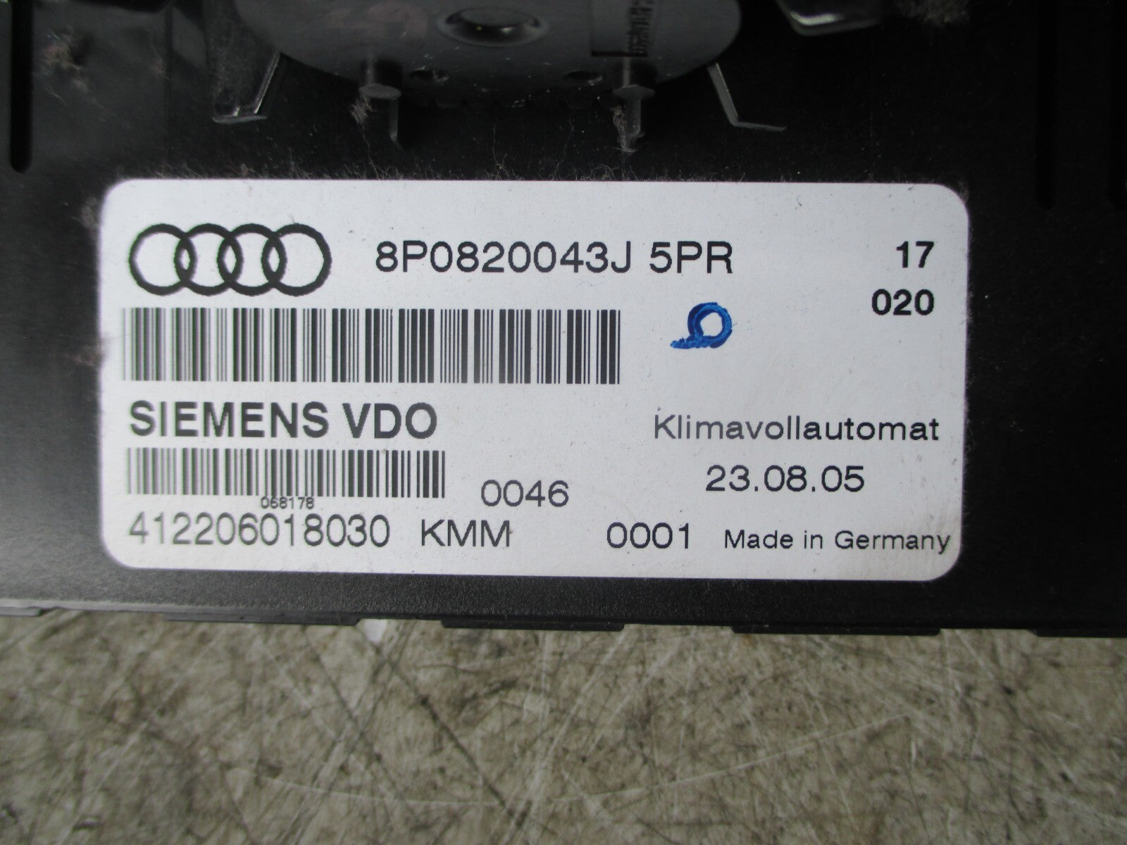 AUDI A3 8P 2005 HEATER AIR CONDITION CLIMATE CONTROL 8P0820043J