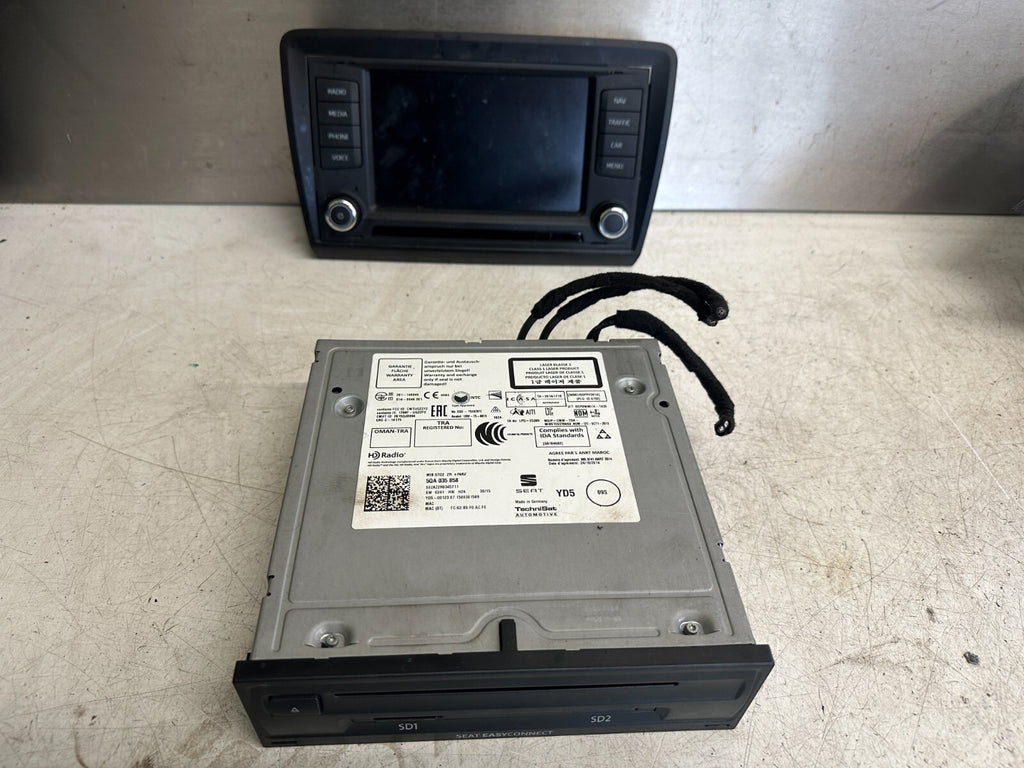 2016 SEAT IBIZA MK4 6J MIB STD2 STEREO HEAD UNIT SCREEN DISPLAY 5QA035858