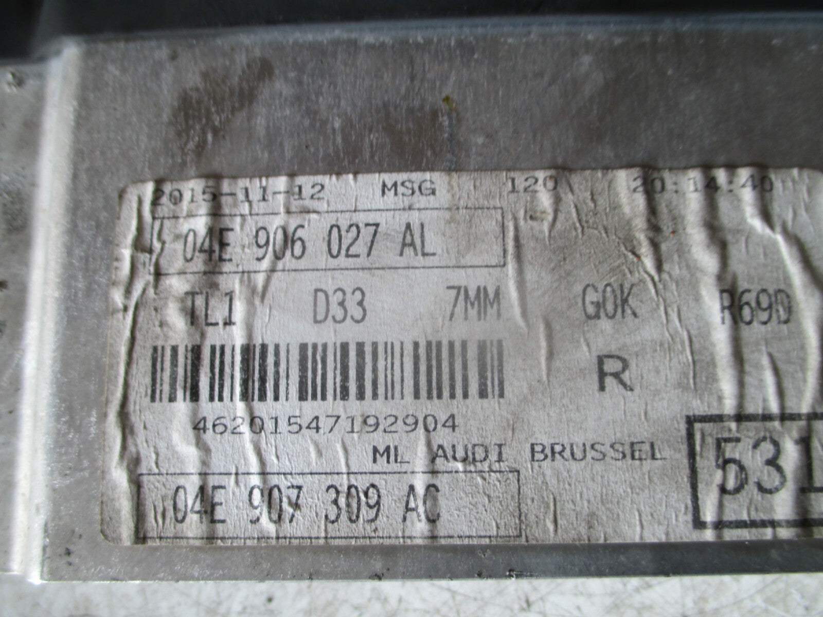 AUDI A1 2015 8X ENGINE CONTROL MODULE 0261S09387